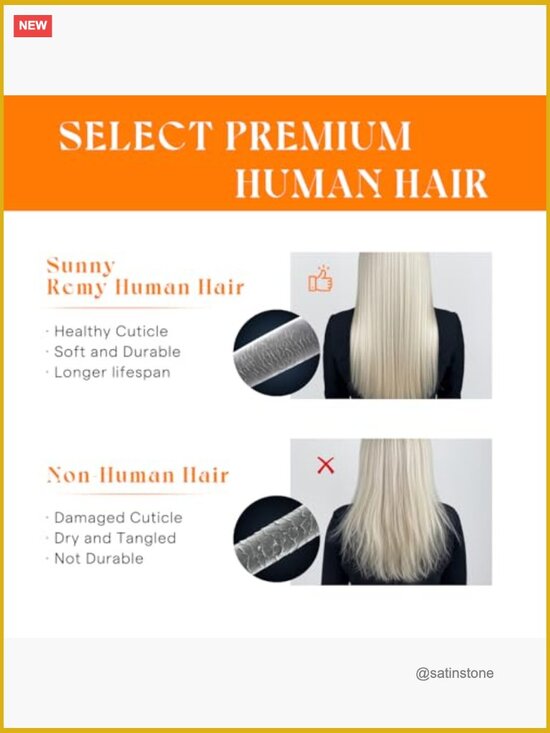 100g Hand-Tied Weft Hair Extensions Real Human Hair 18 Inch Double-Weft main image 5
